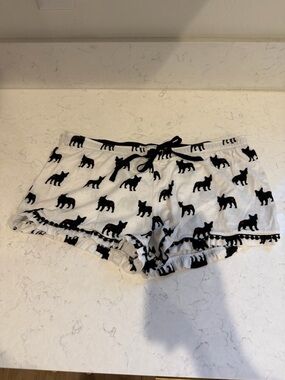 Salvage White Pajama Shorts with Black Dog Print